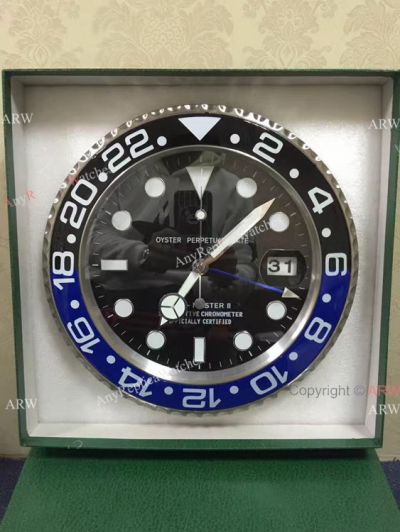 New Upgraded Batman Rolex Replica Wall Clock - Black and Blue Bezel
